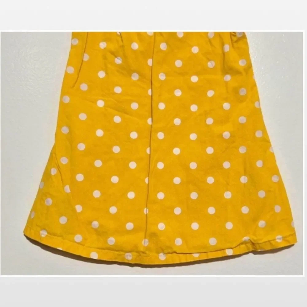 Gap Dress Girl Yellow White Polka Dot Sleeveless Summer Jumper 2